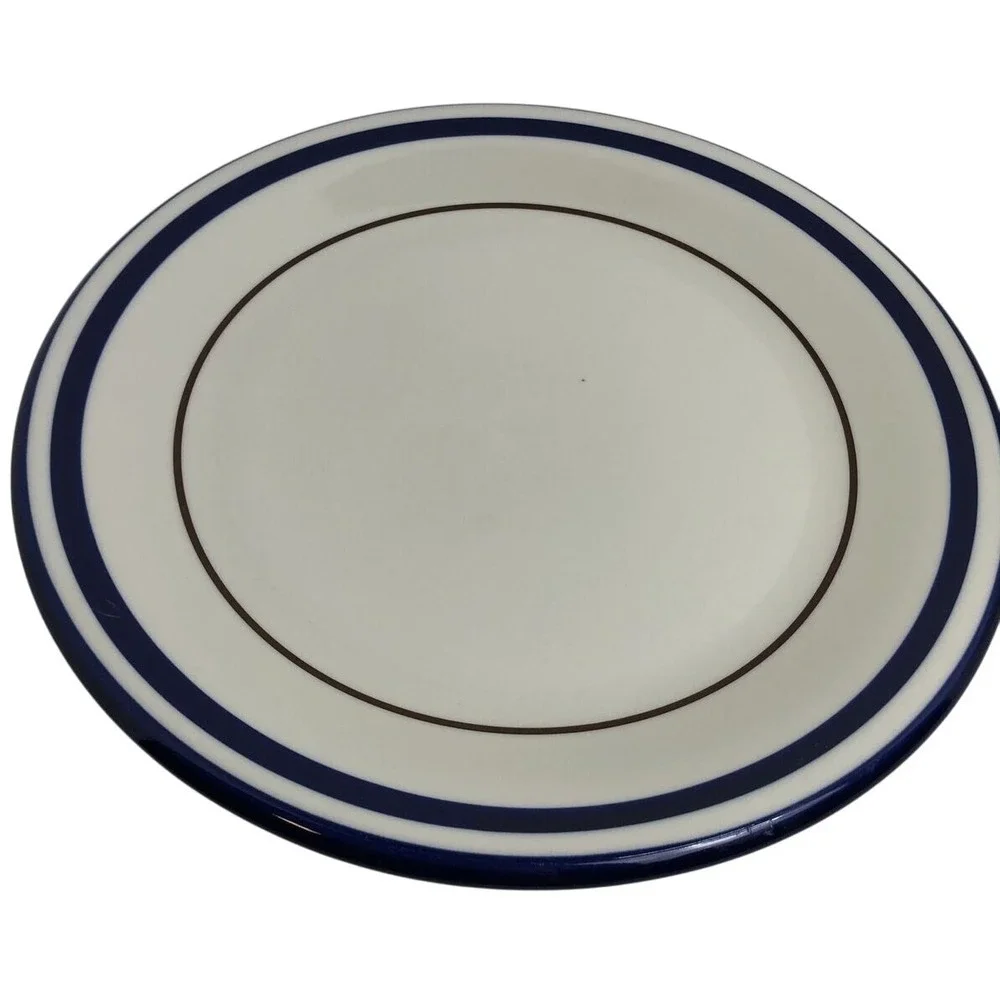 Platter and Bowl Saturn Blue 280 Made In‎ Japan Discontinued Two-Piece Blue Rim